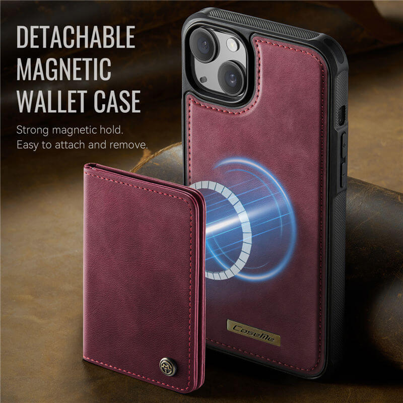 CaseMe iPhone 14 2-in-1 Magnetic Wallet Case with RFID Blocking