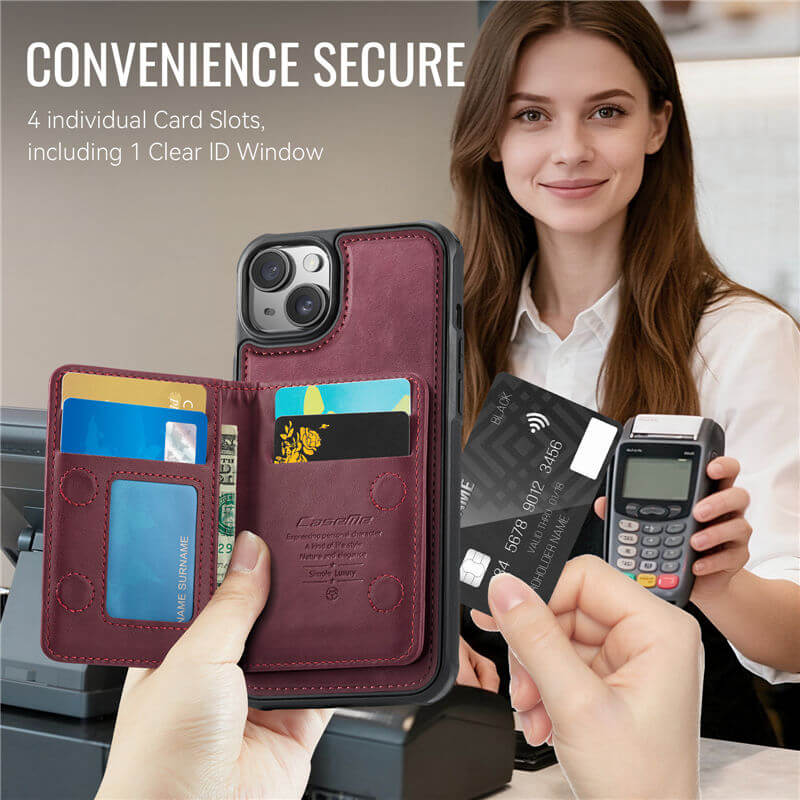 CaseMe iPhone 14 2-in-1 Magnetic Wallet Case with RFID Blocking