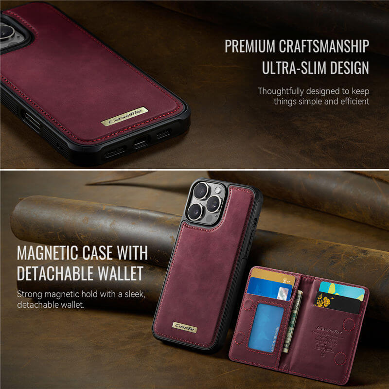 CaseMe iPhone 14 2-in-1 Magnetic Wallet Case with RFID Blocking