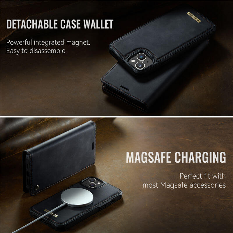CaseMe iPhone 15 2-in-1 MagSafe Wallet Case with RFID Blocking