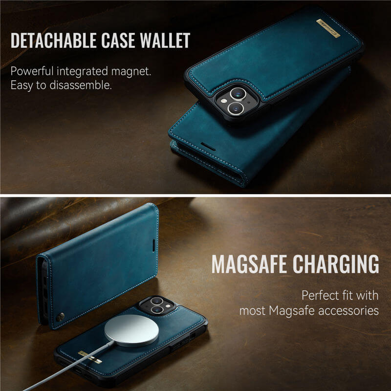 CaseMe iPhone 15 2-in-1 MagSafe Wallet Case with RFID Blocking