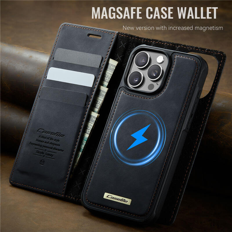 CaseMe iPhone 14 Pro Max 2-in-1 MagSafe Wallet Case with RFID Blocking