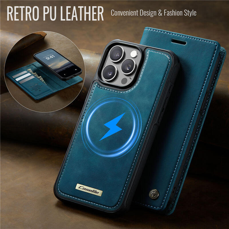 CaseMe iPhone 15 Pro 2-in-1 MagSafe Wallet Case with RFID Blocking