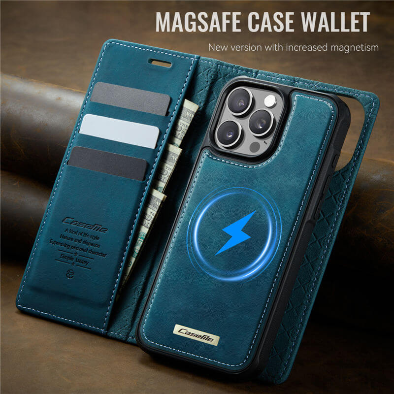 CaseMe iPhone 15 Pro 2-in-1 MagSafe Wallet Case with RFID Blocking