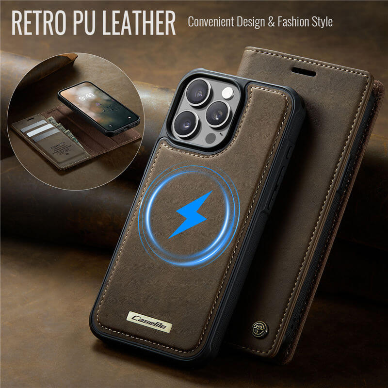 CaseMe iPhone 13 Pro 2-in-1 MagSafe Wallet Case with RFID Blocking