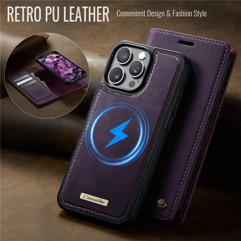 CaseMe iPhone 13 Pro Max 2-in-1 MagSafe Wallet Case with RFID Blocking