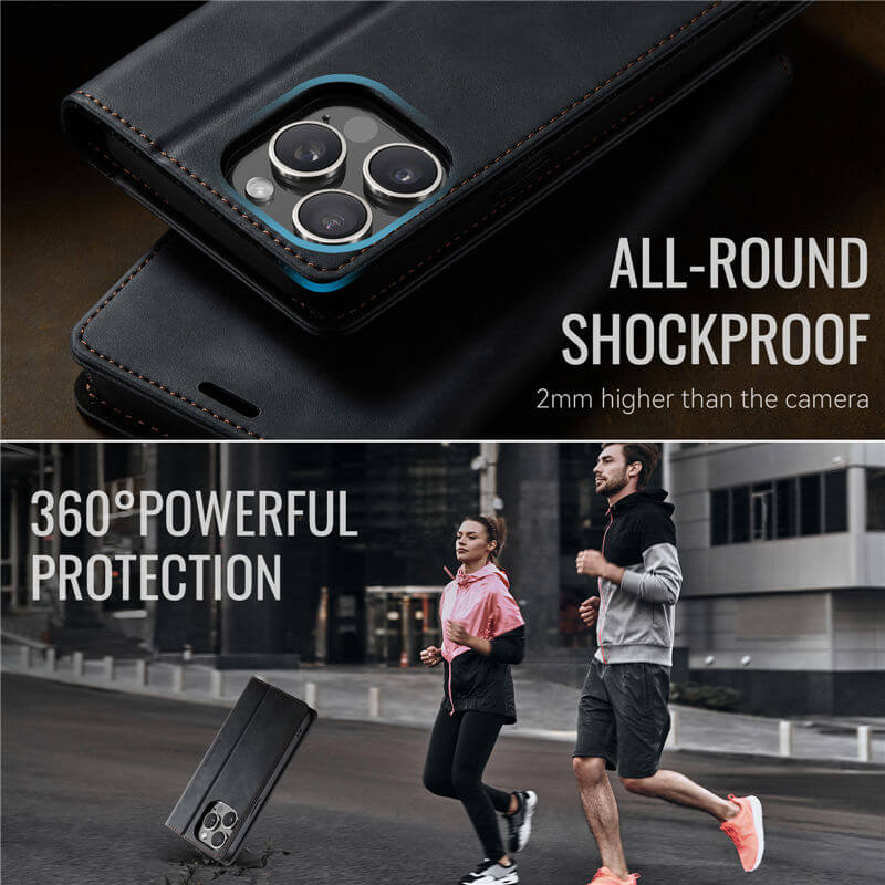 CaseMe iPhone 13 Pro Max Magnetic Wallet Case with RFID Blocking