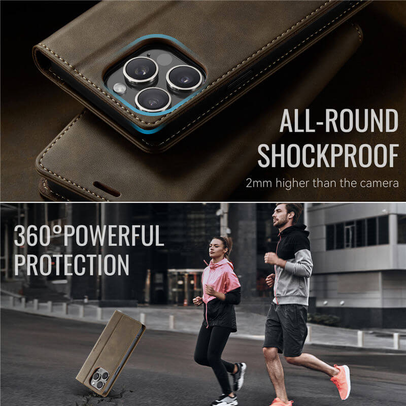 CaseMe iPhone 13 Pro Magnetic Wallet Case with RFID Blocking