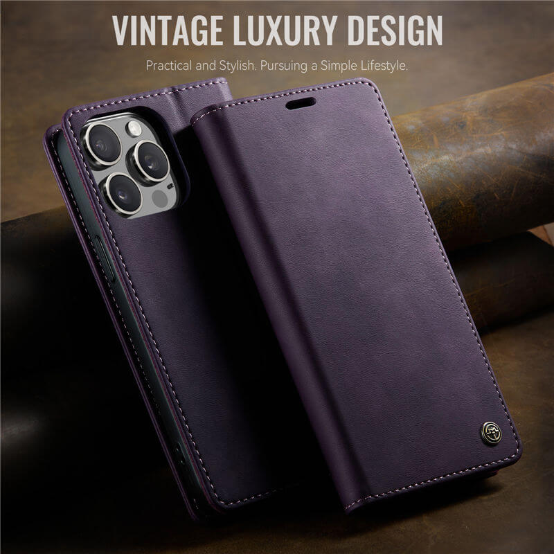 CaseMe iPhone 15 Pro Magnetic Wallet Case with RFID Blocking