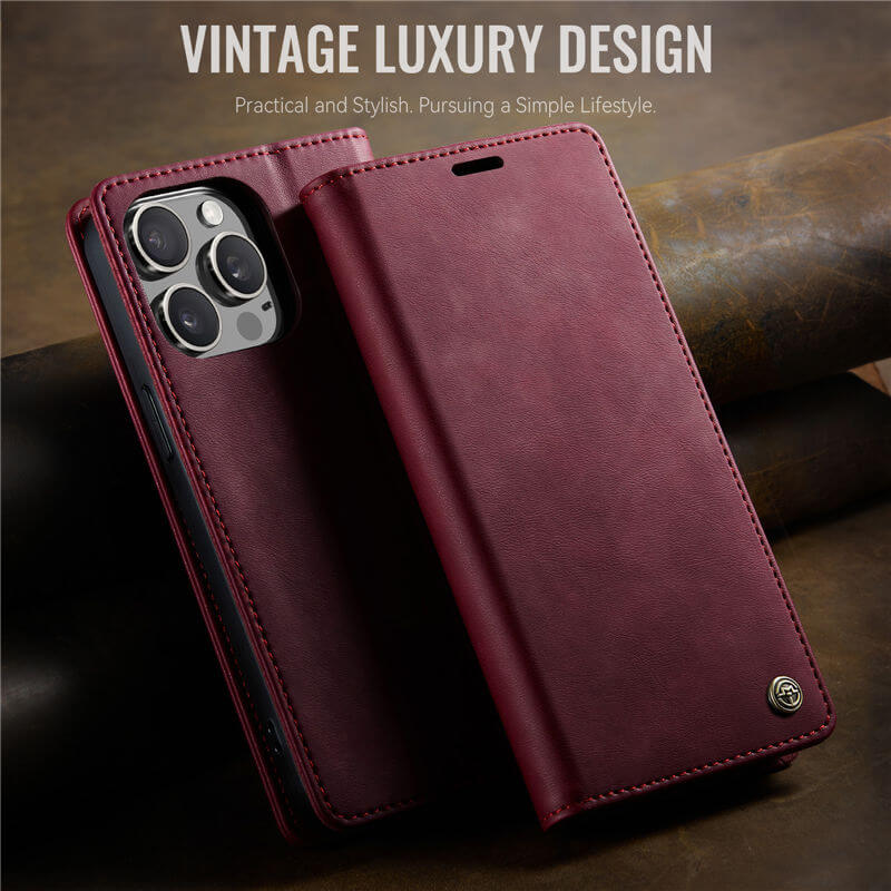 CaseMe iPhone 14 Pro Magnetic Wallet Case with RFID Blocking