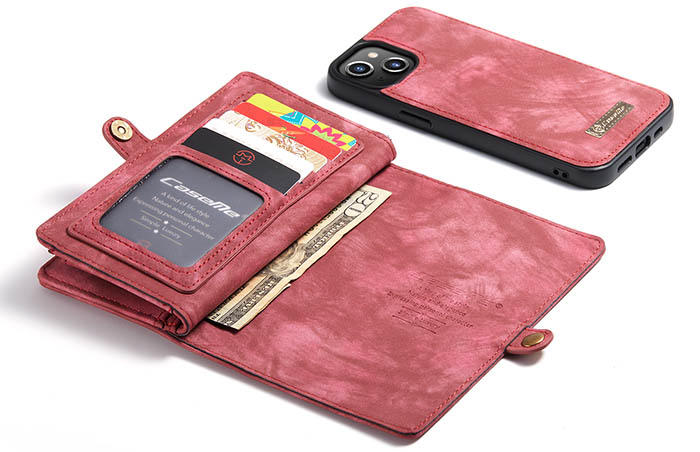 CaseMe iPhone 13 Mini Zipper Wallet Magnetic Detachable 2 in 1 Case