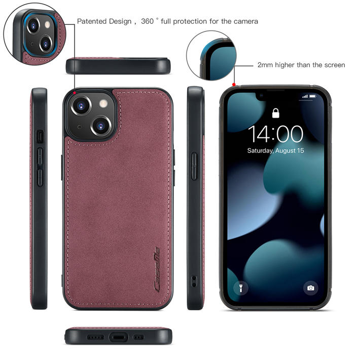 CaseMe iPhone 13 Mini Multi-Functional Wallet Case Red