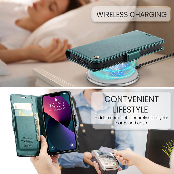 CaseMe iPhone 13 Mini Wallet RFID Blocking Magnetic Buckle Case