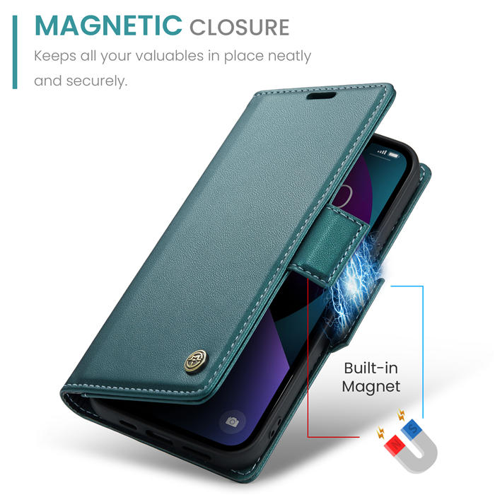 CaseMe iPhone 13 Mini Wallet RFID Blocking Magnetic Buckle Case