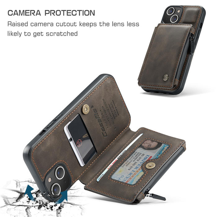 CaseMe iPhone 13 Mini Wallet RFID Blocking Case Coffee