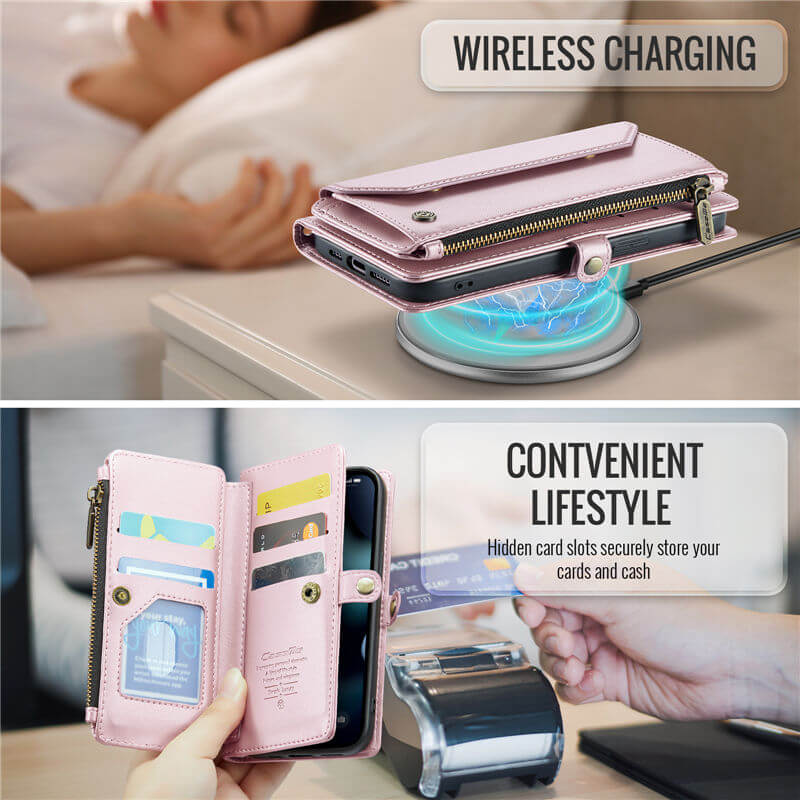 CaseMe iPhone 13 Mini Wallet RFID Blocking Crossbody Phone Case