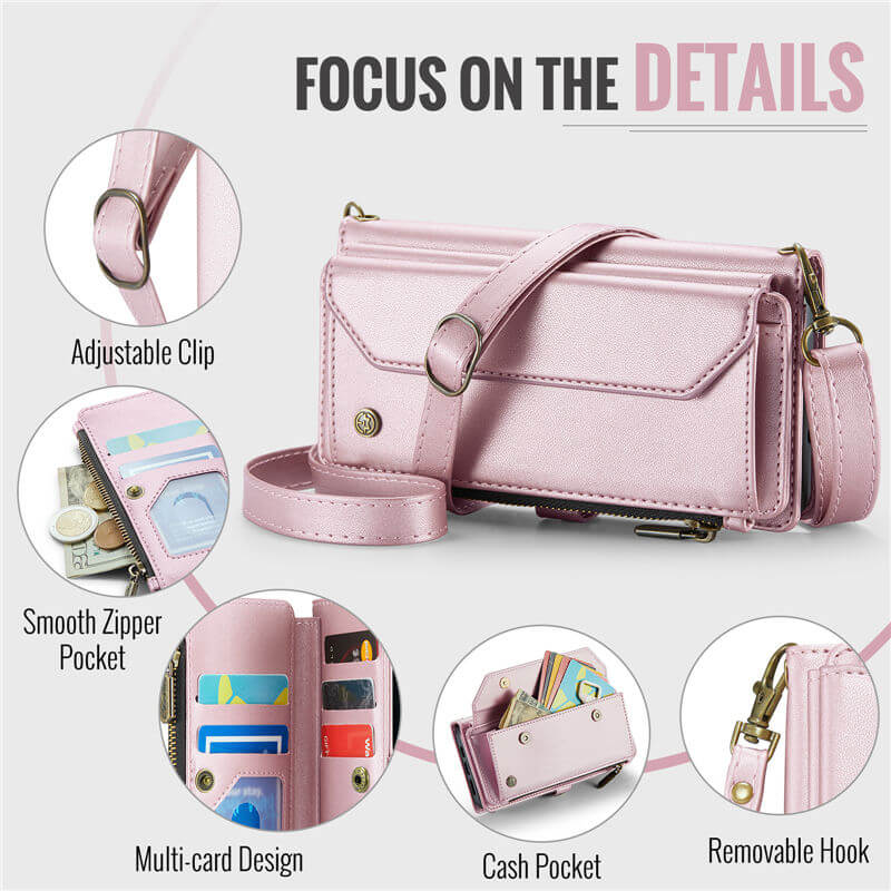 CaseMe iPhone 13 Mini Wallet RFID Blocking Crossbody Phone Case