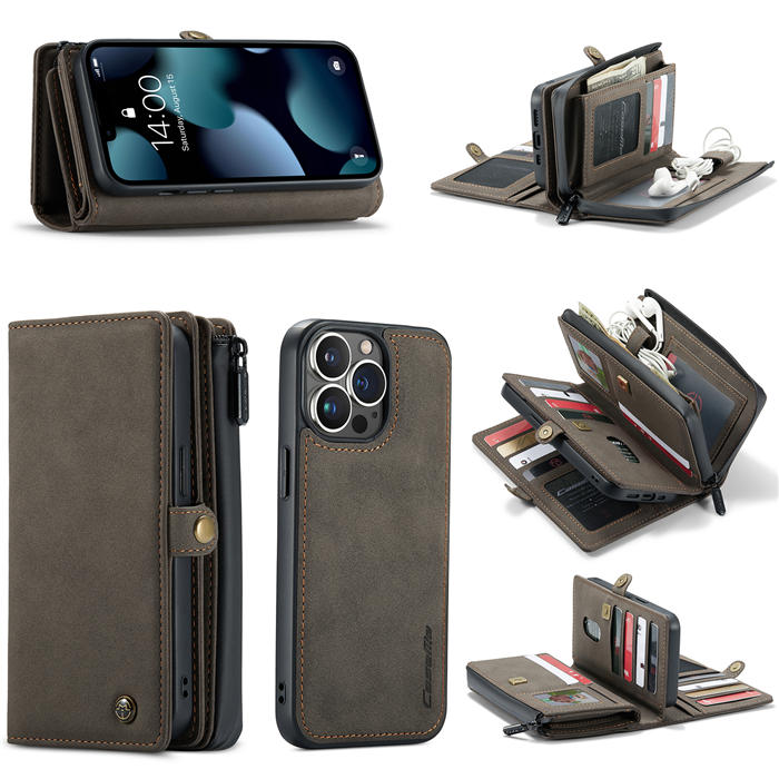 CaseMe iPhone 13 Pro Multi-Functional Wallet Case Coffee