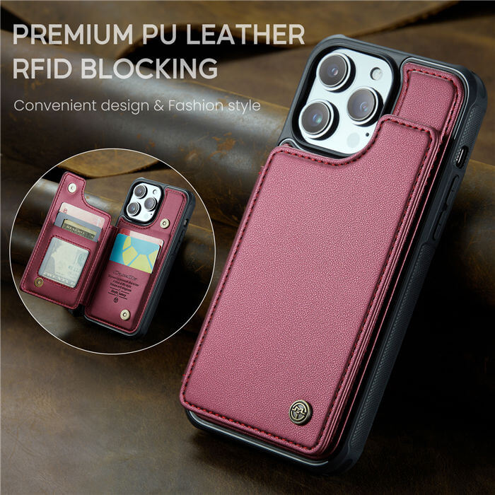 CaseMe iPhone 13 Pro RFID Blocking Card Holder Case