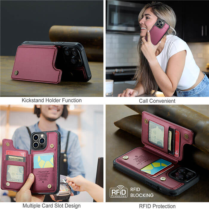 CaseMe iPhone 13 Pro RFID Blocking Card Holder Case
