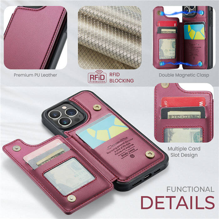 CaseMe iPhone 13 Pro RFID Blocking Card Holder Case