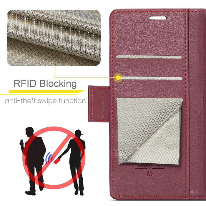 CaseMe iPhone 13 Pro Wallet RFID Blocking Magnetic Buckle Case