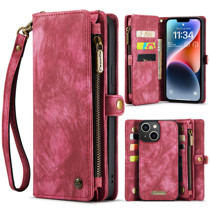 CaseMe iPhone 13 Zipper Wallet Magnetic Detachable 2 in 1 Case
