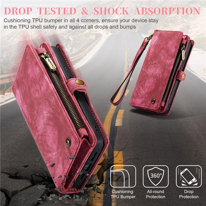 CaseMe iPhone 14 Plus Zipper Wallet Magnetic Detachable 2 in 1 Case