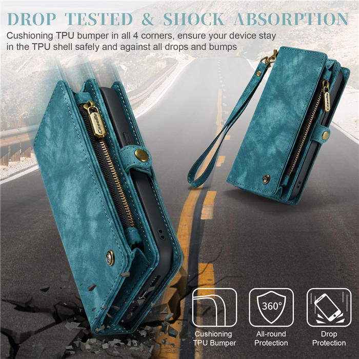 CaseMe iPhone 14 Pro Zipper Wallet Magnetic Detachable 2 in 1 Case