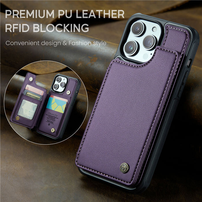 CaseMe iPhone 14 Pro RFID Blocking Card Holder Case