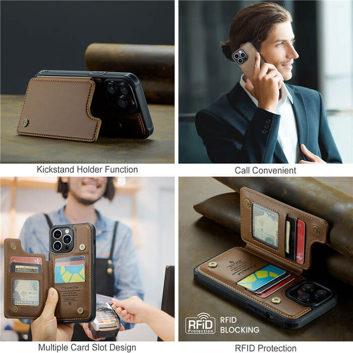 CaseMe iPhone 14 Pro Max RFID Blocking Card Holder Case