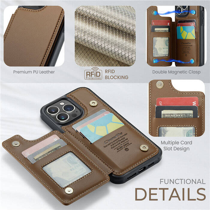 CaseMe iPhone 14 Pro Max RFID Blocking Card Holder Case
