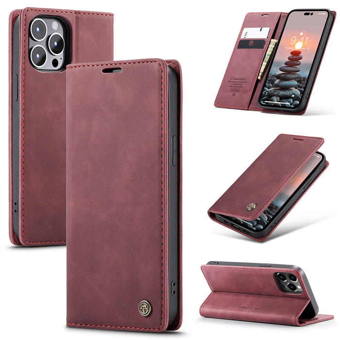 CaseMe Retro Wallet Magnetic Case Red