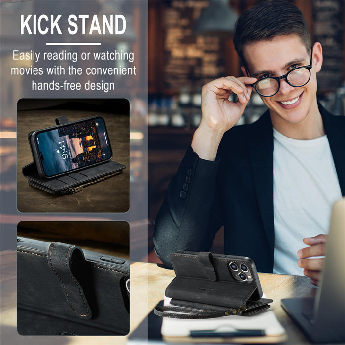CaseMe Zipper Wallet Kickstand Case with Wrist Strap