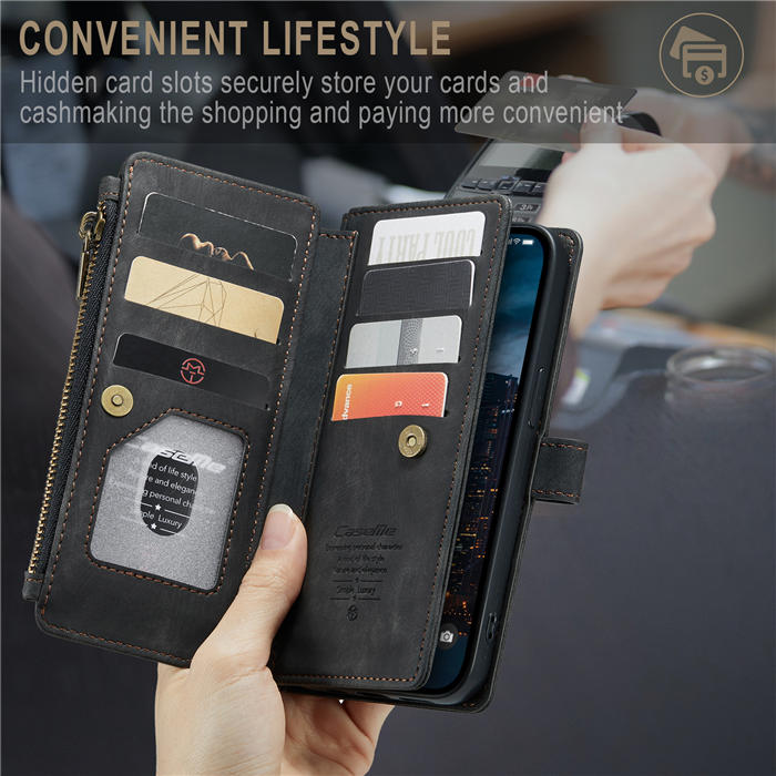 CaseMe Zipper Wallet Kickstand Case with Wrist Strap