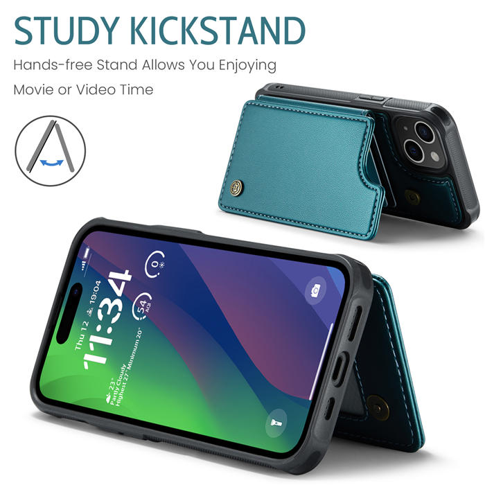 CaseMe iPhone 15 Card Holder Kickstand Case