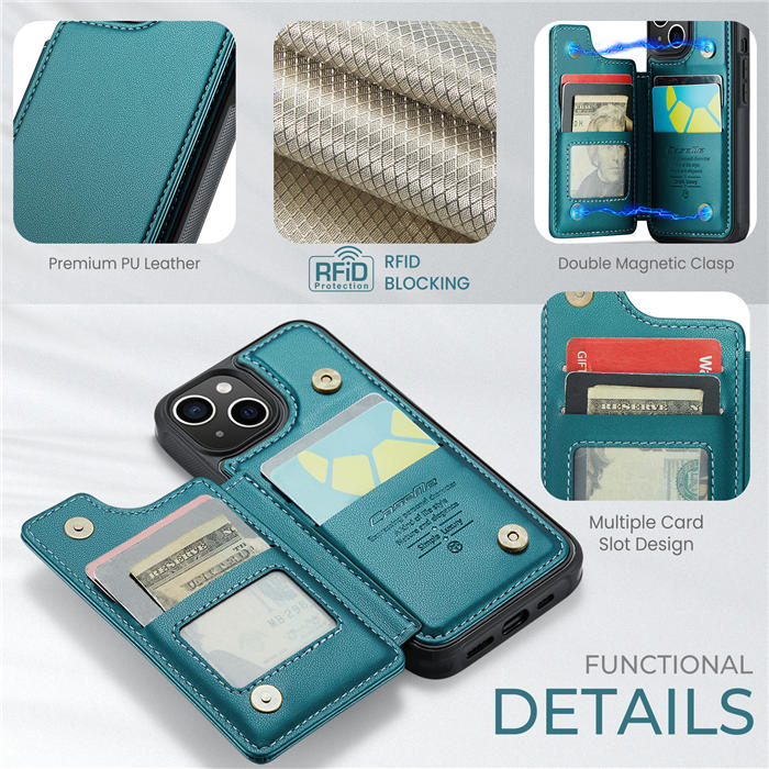 CaseMe iPhone 15 RFID Blocking Card Holder Case