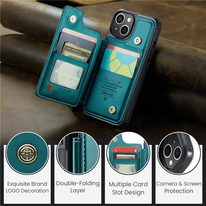 CaseMe iPhone 15 RFID Blocking Card Holder Case