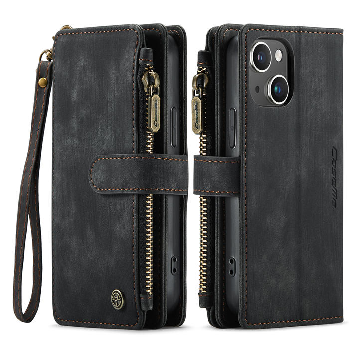 CaseMe iPhone 15 Wallet kickstand Case with Wrist Strap