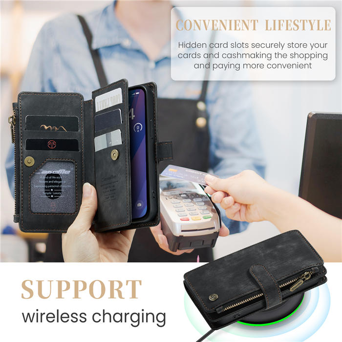 CaseMe iPhone 15 Wallet Case with Wrist Strap