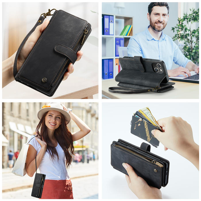 CaseMe iPhone 15 Wallet Case with Wrist Strap
