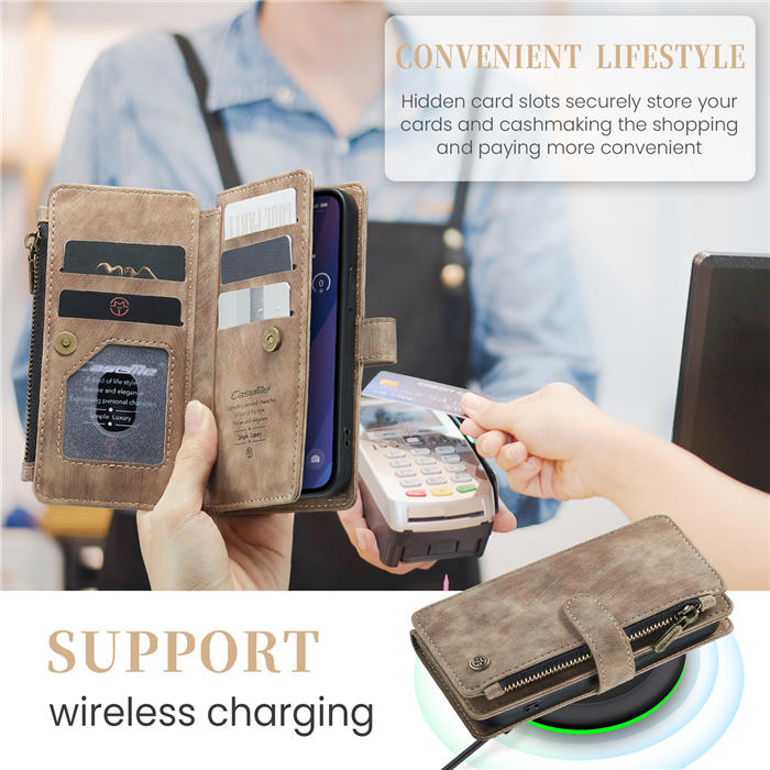 CaseMe iPhone 15 Wallet Case with Wrist Strap