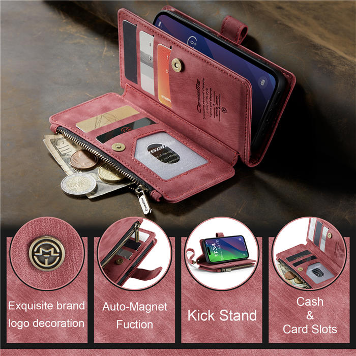 CaseMe iPhone 15 Wallet Case with Wrist Strap