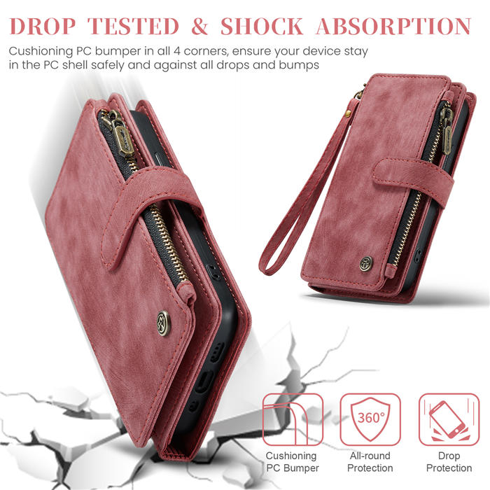 CaseMe iPhone 15 Wallet Case with Wrist Strap