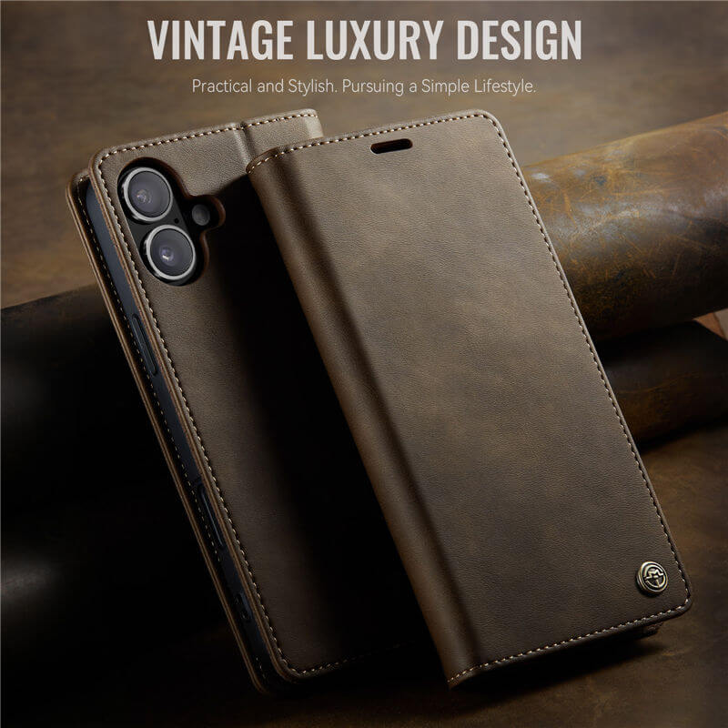 CaseMe iPhone 16 Plus Magnetic Wallet Case with RFID Protection