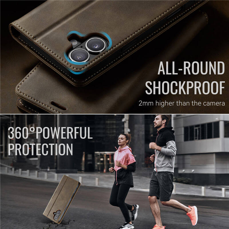 CaseMe iPhone 16 Plus Magnetic Wallet Case with RFID Protection