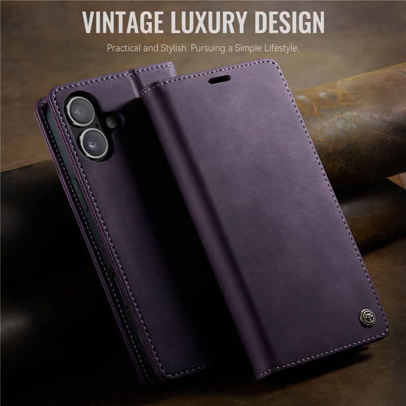 CaseMe iPhone 16 Plus Magnetic Wallet Case with RFID Protection