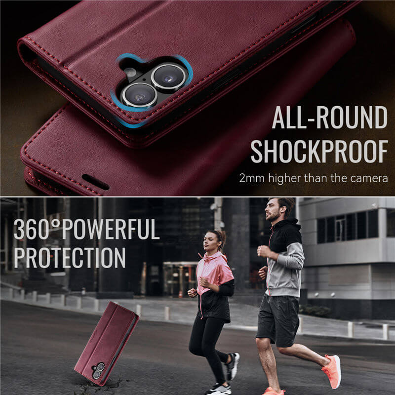 CaseMe iPhone 16 Plus Magnetic Wallet Case with RFID Protection