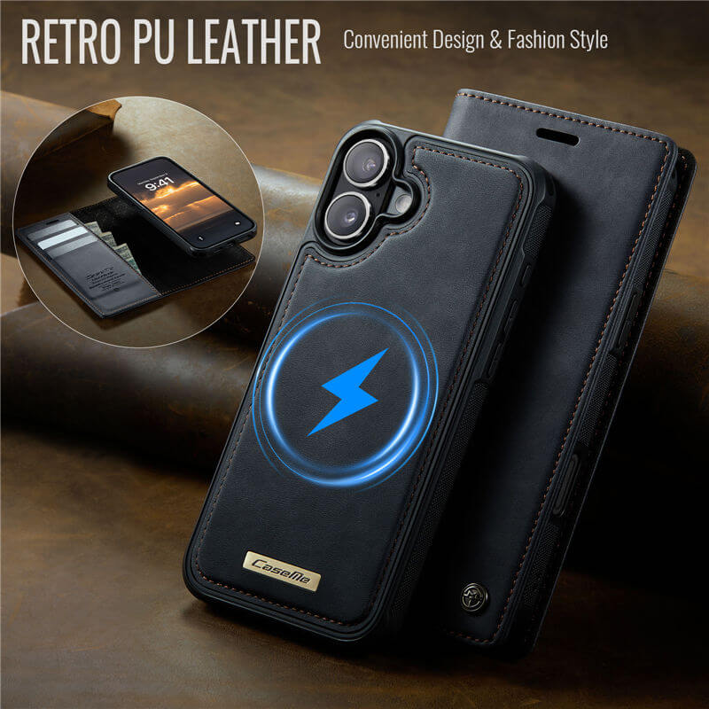 CaseMe iPhone 16 Plus 2-in-1 MagSafe Wallet Case with RFID Blocking