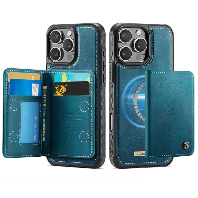 CaseMe iPhone 16 Pro 2-in-1 Magnetic Wallet Case with RFID Blocking